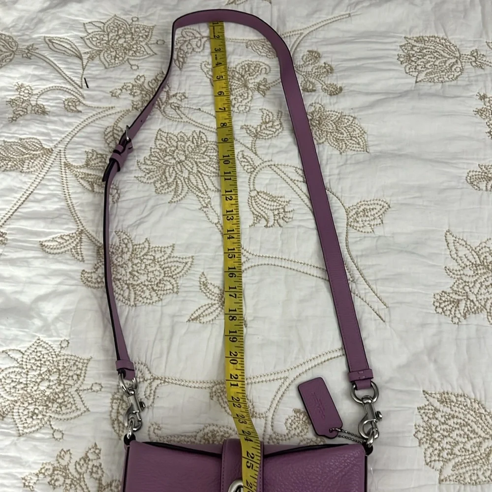 RARE Coach Addie Lavender Leather Crossbody Bag small - Picture 15 of 15